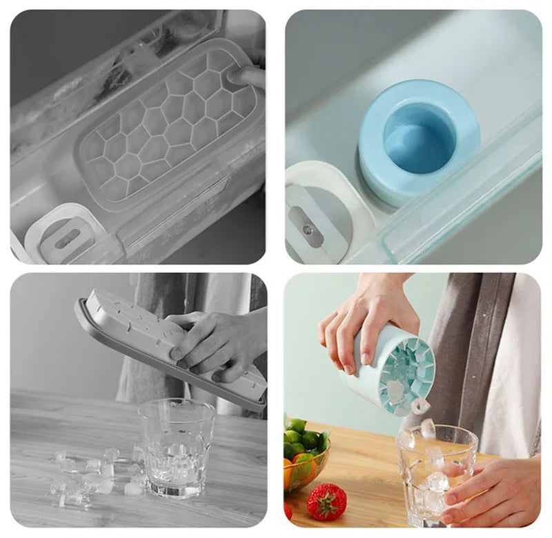 Round Silicone Ice Cube Mold Ice Bucket Homemade Summer
