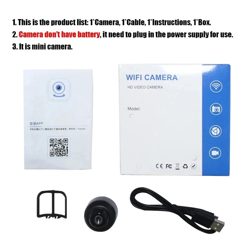 1080p HD Mini Camera Wifi Wireless HD Night Vision Camera Home X5