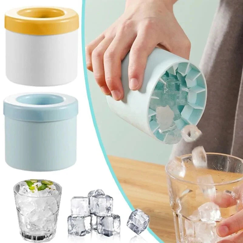Round Silicone Ice Cube Mold Ice Bucket Homemade Summer