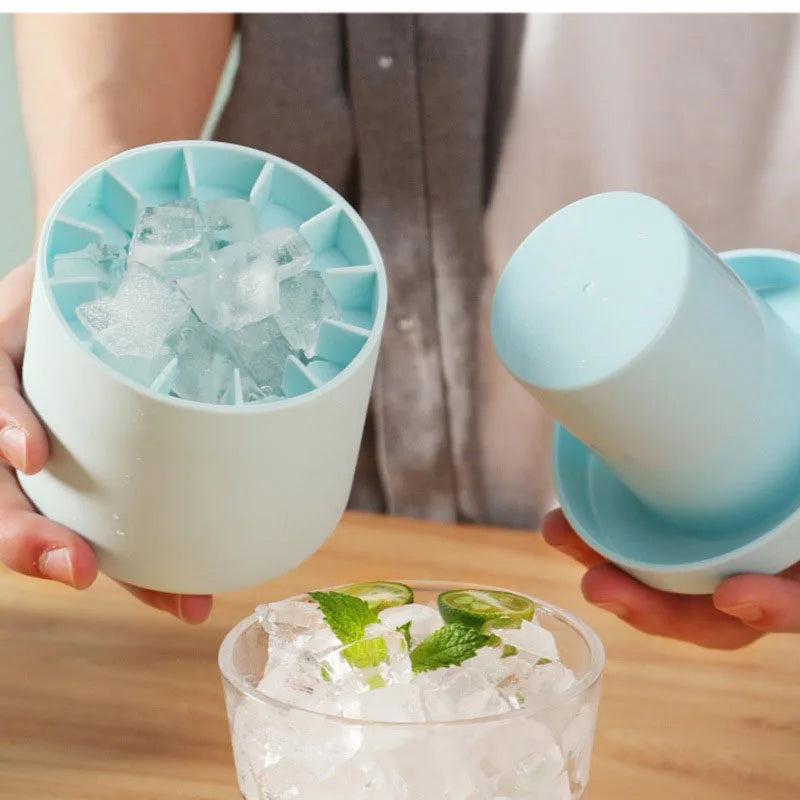 Round Silicone Ice Cube Mold Ice Bucket Homemade Summer
