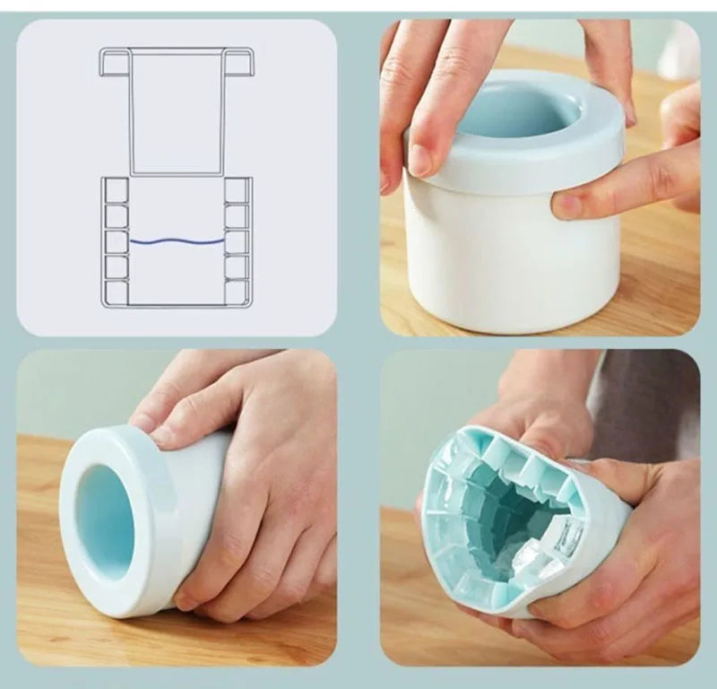 Round Silicone Ice Cube Mold Ice Bucket Homemade Summer