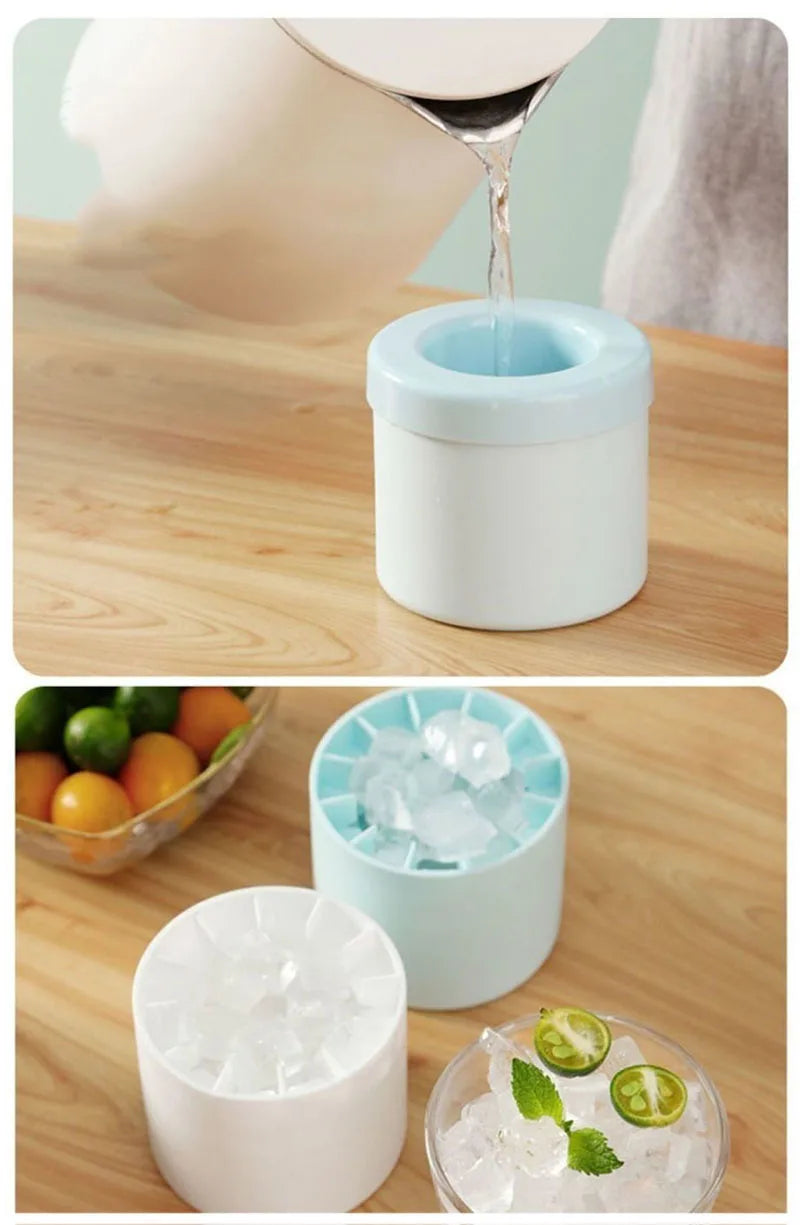 Round Silicone Ice Cube Mold Ice Bucket Homemade Summer